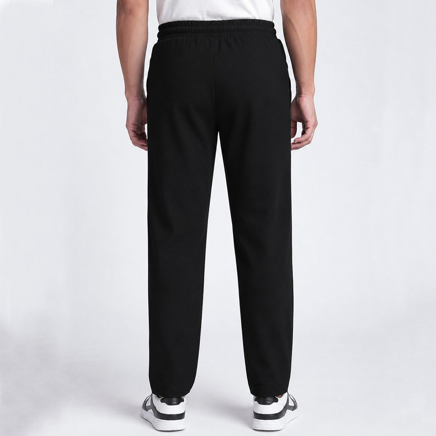 Men's Black Wide Leg Trouser with Front Stitch