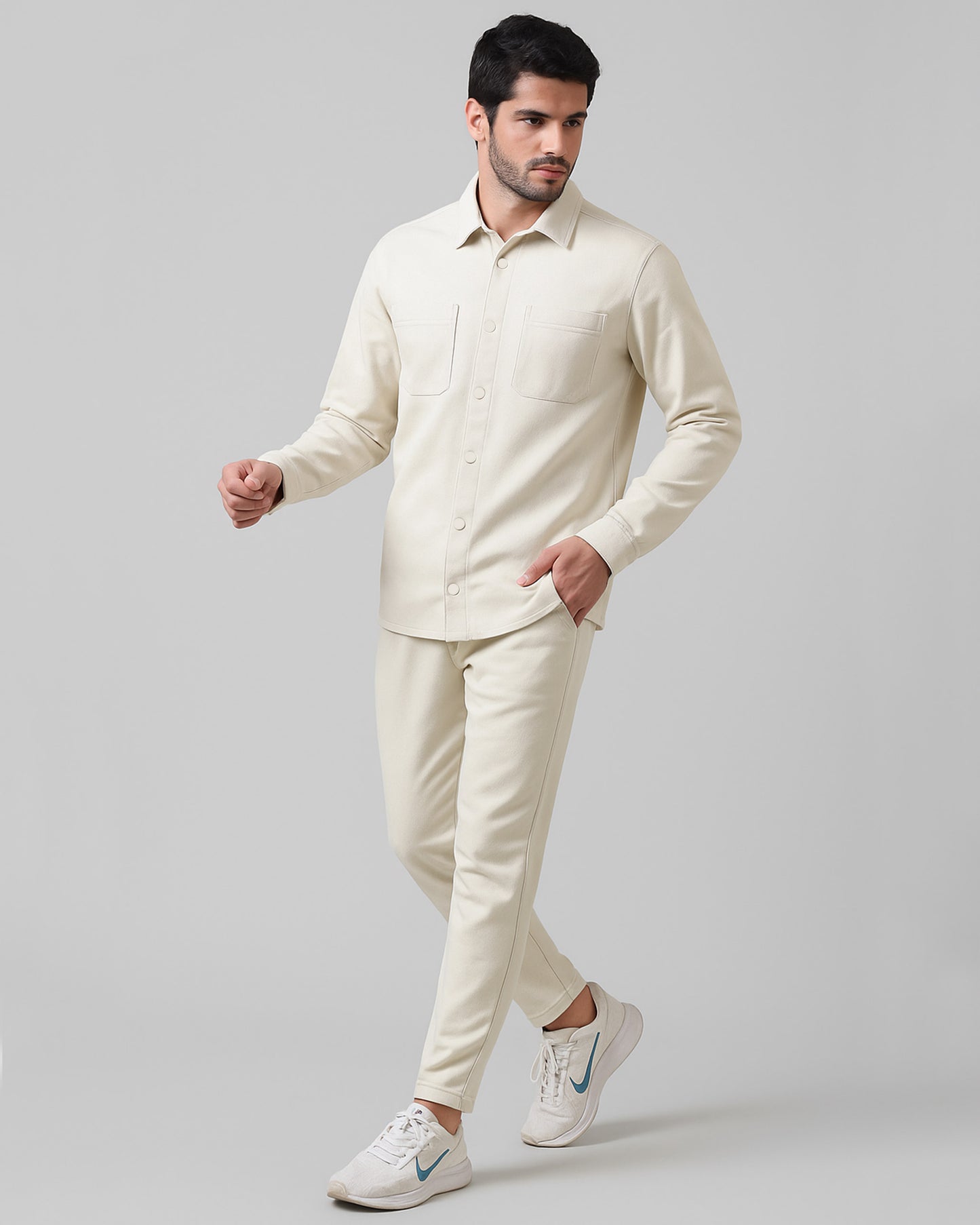 Men's Botton Down Shirt Tracksuit